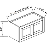RTA Solid Wood Inset Double Door Wall Cabinets Origami White for Kitchen Bathroom and Laundry Storage