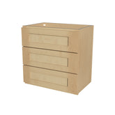 RTA Solid Wood Wall Drawer Cabinets - Kitchen, Bathroom, Living Room and Office Shaker Natural Wood