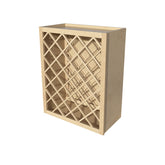 RTA Solid Wood Wine Rack Cabinets With Lattice Panels - Kitchen, Bathroom, Living Room and Office Shaker Natural Wood