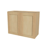 RTA Solid Wood Double Doors Wall Cabinets - Kitchen, Bathroom, Living Room and Office Shaker Natural Wood
