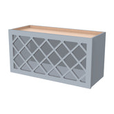 RTA Shaker Solid Wood Wine Rack Cabinets with Lattice Panels Wall Cabinet Gray for Kitchen Storage
