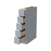 RTA Solid Wood Shaker Five Drawer Base Cabinet Gray for Kitchen, Bathroom & Laundry storage