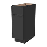 Newtown Charcoal Black Solid Wood RTA Storage Base Cabinet for Kitchen, Bathroom & Laundry Room