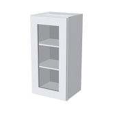RTA Solid Wood Cabinet Shaker White Glass Door Wall Cabinets for Kitchen Bathroom and Laundry Storage (Glass Insert Sold Separately)