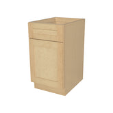 RTA Solid Wood Waste Basket Base Cabinets - Kitchen, Bathroom, Laundry Storage Shaker Natural Wood