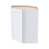 RTA Belmont White Wall Diagonal Corner Kitchen Cabinet for with 1 Door 2 Shelves