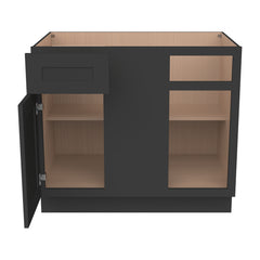 RTA Solid Wood Shaker-Base Blind Corner Cabinet Charcoal Black for Kitchen, Bathroom & Laundry storage, 1 Door 1 Drawer 1 Shelf (REQUEST 42" SPACE)