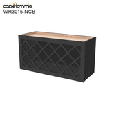 RTA Newtown Solid Wood Wine Rack Cabinets with Lattice Panels Wall Cabinet Charcoal Black for Kitchen Storage