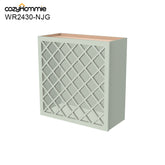 RTA Newtown Solid Wood Wine Rack Cabinets with Lattice Panels Wall Cabinet Jade Green for Kitchen Storage