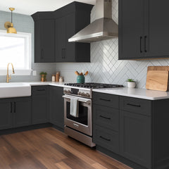 RTA Solid Wood Shaker-Base Blind Corner Cabinet Charcoal Black for Kitchen, Bathroom & Laundry storage, 1 Door 1 Drawer 1 Shelf (REQUEST 42" SPACE)