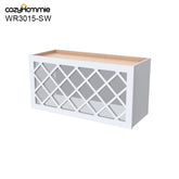 RTA Shaker Solid Wood Wine Rack Cabinets with Lattice Panels Wall Cabinet White for Kitchen Storage