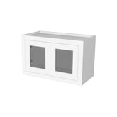 RTA Solid Wood Cabinet Inset Origami White Glass Door Wall Cabinets for Kitchen Bathroom and Laundry Storage (Glass Insert Sold Separately)