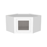 RTA Solid Wood Cabinet Inset Origami White Glass Door Wall Cabinets for Kitchen Bathroom and Laundry Storage (Glass Insert Sold Separately)