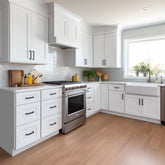 RTA Solid Wood Shaker White 10 Foot Run Kitchen Cabinet Set