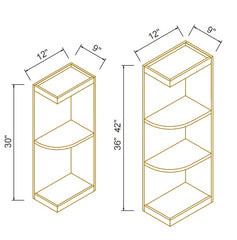 Shaker White RTA Solid Wood Wall End Open Shelf suitable for Kitchen Living Room