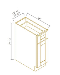 RTA Belmont Gray Kitchen/Living Room Base Cabinet with 1 Door 1 Drawer 1 Shelf