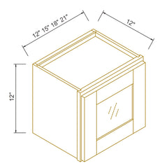 RTA Solid Wood Shaker Glass Door Wall Cabinets White for Kitchen Bathroom and Laundry Storage (Glass Insert Sold Separately)