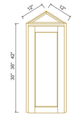 RTA Solid Wood Newtown Wall Diagonal Corner Cabinet Jade Green for Kitchen, Bathroom & Laundry Storage