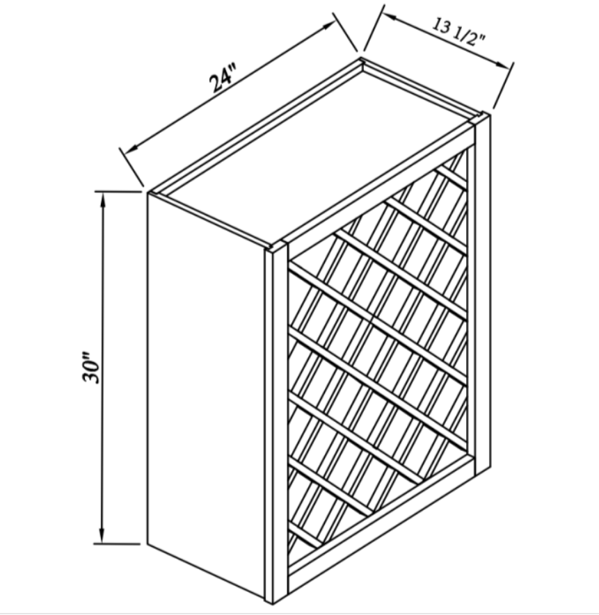 RTA Inset Solid Wood Wine Rack Cabinets with Lattice Panels Wall Cabinet Origami White for Kitchen Storage