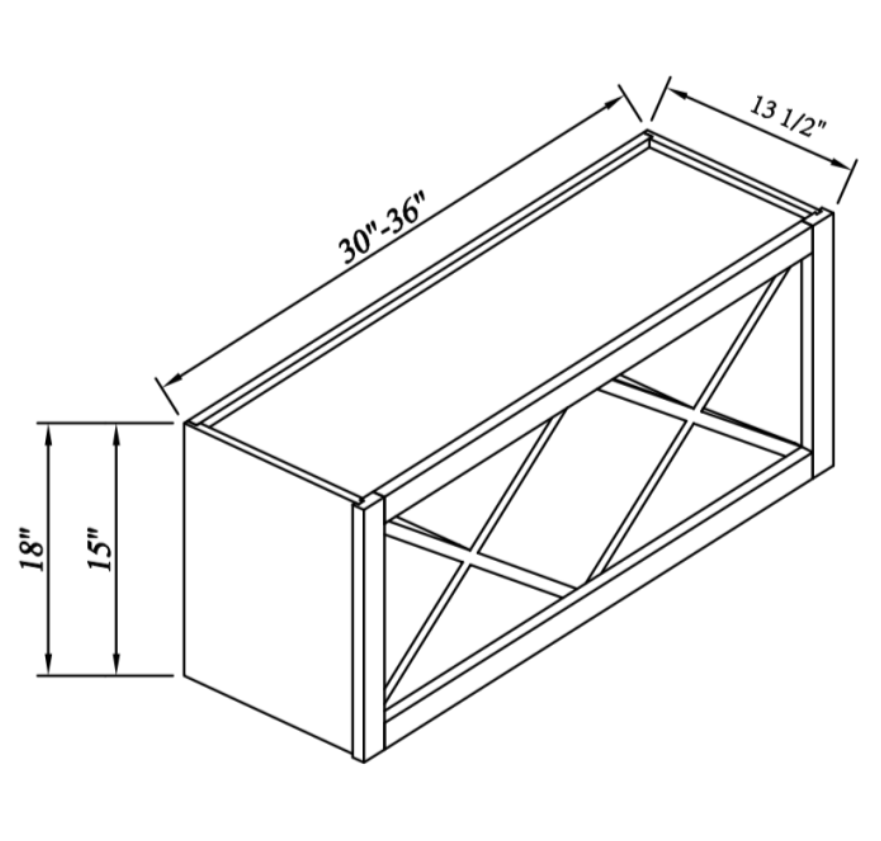 Inset Series RTA Solid Wood Wine Rack Cabinets With X Divider Cube Insert - Kitchen, Bathroom, Living Room and Office