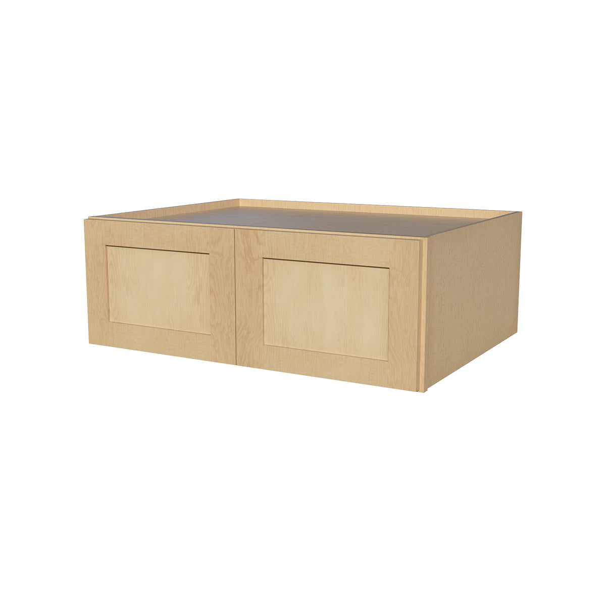 RTA Solid Wood Double Doors Wall Cabinets - Kitchen, Bathroom, Living Room and Office Shaker Natural Wood