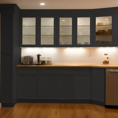 RTA Solid Wood Newtown Base End Angle cabinets Charcoal Black Kitchen, Bathroom & Laundry Room Storage