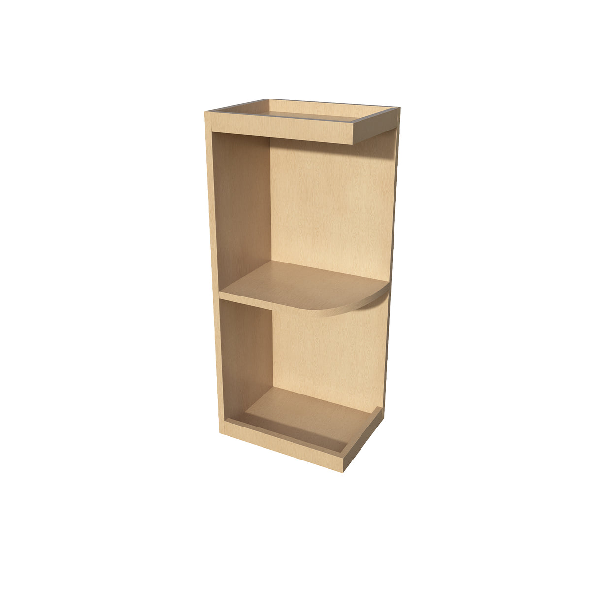 RTA Solid Wood Wall End Open Shelves - Kitchen, Bathroom, Living Room and Office Shaker Natural Wood