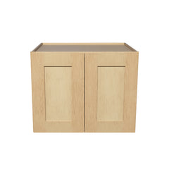 RTA Solid Wood Double Doors Wall Cabinets - Kitchen, Bathroom, Living Room and Office Shaker Natural Wood