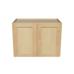 RTA Solid Wood Double Doors Wall Cabinets - Kitchen, Bathroom, Living Room and Office Shaker Natural Wood