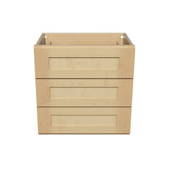 RTA Solid Wood Wall Drawer Cabinets - Kitchen, Bathroom, Living Room and Office Shaker Natural Wood