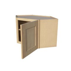 RTA Solid Wood Diagonal Corner Cabinets - Kitchen, Bathroom, Living Room and Office Shaker Natural Wood