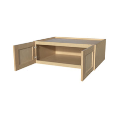 RTA Solid Wood Double Doors Wall Cabinets - Kitchen, Bathroom, Living Room and Office Shaker Natural Wood