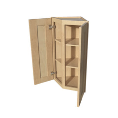 RTA Solid Wood Wall End Angle Cabinets - Kitchen, Bathroom, Living Room and Office Shaker Natural Wood