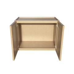 RTA Solid Wood Double Doors Wall Cabinets - Kitchen, Bathroom, Living Room and Office Shaker Natural Wood