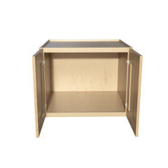 RTA Solid Wood Double Doors Wall Cabinets - Kitchen, Bathroom, Living Room and Office Shaker Natural Wood