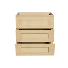 RTA Solid Wood Wall Drawer Cabinets - Kitchen, Bathroom, Living Room and Office Shaker Natural Wood