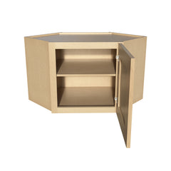 RTA Solid Wood Diagonal Corner Cabinets - Kitchen, Bathroom, Living Room and Office Shaker Natural Wood
