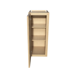 RTA Solid Wood Single Door Wall Cabinets - Kitchen, Bathroom, Living Room and Office Shaker Natural Wood