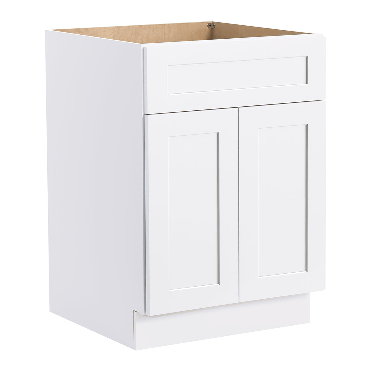 Solid Wood RTA Shaker White Kitchen Bathroom Base Cabinet for Kitchen, Bathroom & Laundry storage, with 2 Doors 1 Drawer 1 Shelf