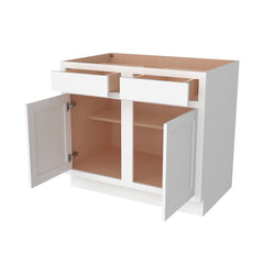 [B39-B42] Inset Series  Double Door Double Drawer Bases-Origami White