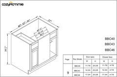 [BBC40-BBC46] Inset Series Blind Corner Bases-Origami White