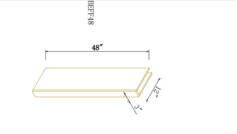 Shaker Origami White-Floating Shelf SOW-BEFF48