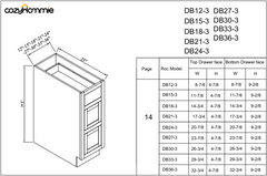 [DB12-3~DB36-3] Inset Series Three Drawer Bases-Origami White