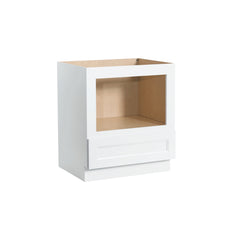 RTA Solid Wood Escada White Microwave Base Cabinet with 1 Drawer