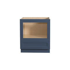 RTA Solid Wood Escada Microwave Base Cabinet with 1 Drawer，Midnight Blue