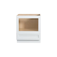 RTA Solid Wood Escada White Microwave Base Cabinet with 1 Drawer