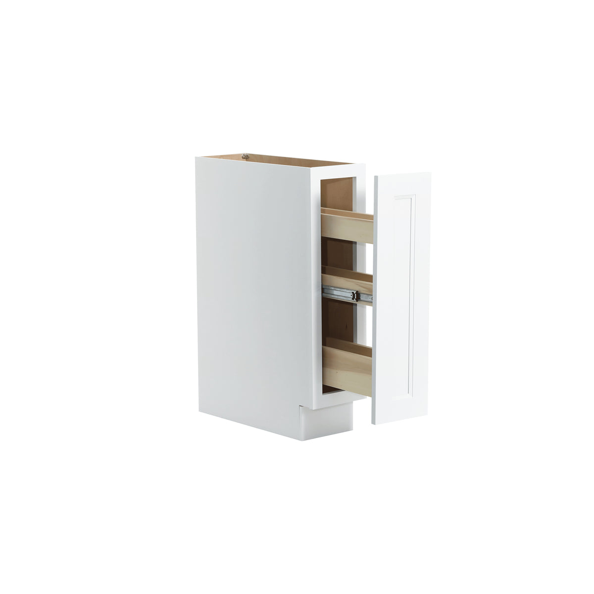 RTA Solid Wood Escada White Spice Rack Base Cabinet for Kitchen Bathroom and Laundry Storage