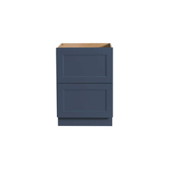 RTA Solid Wood Escada Two Drawer Base Cabinet Midnight Blue for Kitchen, Bathroom & Laundry storage