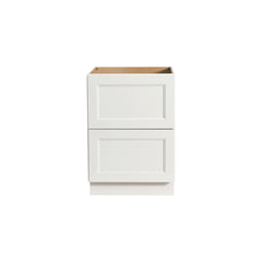 RTA Solid Wood Escada Two Drawer Base Cabinet Dove for Kitchen, Bathroom & Laundry storage