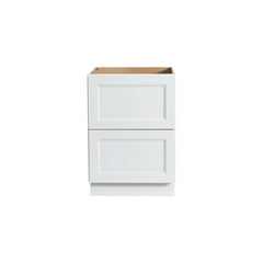 RTA Solid Wood Escada Two Drawer Base Cabinet White for Kitchen, Bathroom & Laundry storage